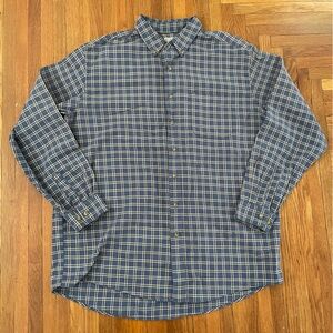 Blue Plaid Button-Down Shirt